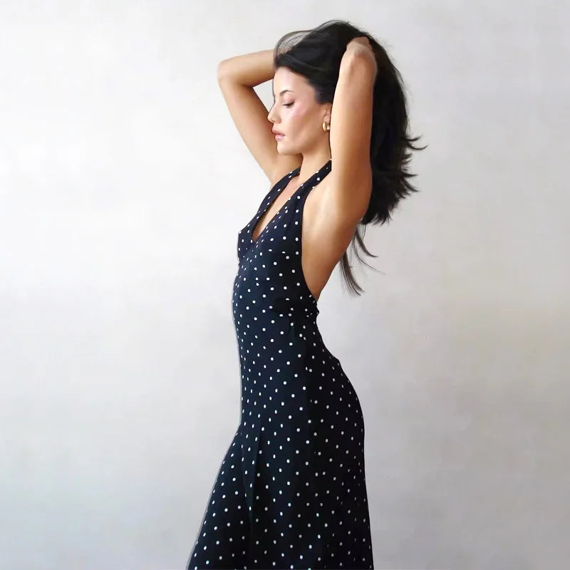 Vintage Tie Halter Mini Dress